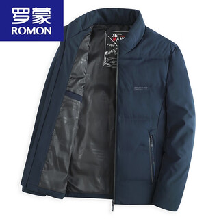 Romon short cotton coat men's winter casual thickened cotton jacket middle-aged and elderly dad's winter coat cotton coat m8881 navy blue 2xl 185140 jin jin equals 0.5 kg to 155 jin jin equals 0.5 kg