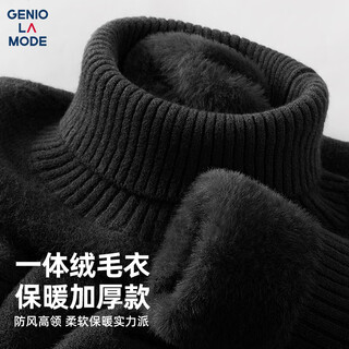 Geniolamode ao ruipeng endorsed turtleneck sweater for men, winter cashmere sweater, boys' woolen clothes, black l