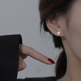 Miman (mimore) s925 silver imitation pearl earrings for women, fashionable, high-end, temperamental earrings for pierced ears, no need to remove them when sleeping, and prevent clogging