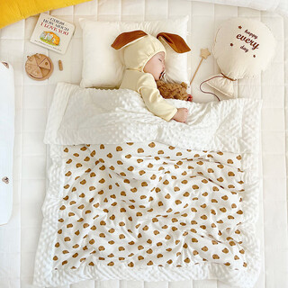 Huaiyin baby quilt autumn and winter beanie quilt baby pure cotton season thickened quilt children's spring and autumn cover blanket kindergarten blanket little bear head beanie quilt 120x100cm