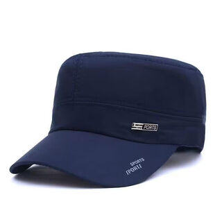 Shantou lincun men's hat 2024 new summer flat top baseball fishing versatile duck tongue mid-spring sun protection shade leisure outdoor navy blue adjustable