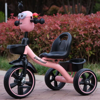 babypure shine儿童三轮车脚踏车小孩1-3-2-6岁宝宝脚蹬幼儿多功能玩具车 【升级音乐款】粉色*加宽发泡轮