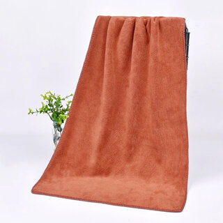 Barber shop special towel, hair salon hairdressing turban, thickened dry hair towel, absorbent, thickened brown, 30x60cm