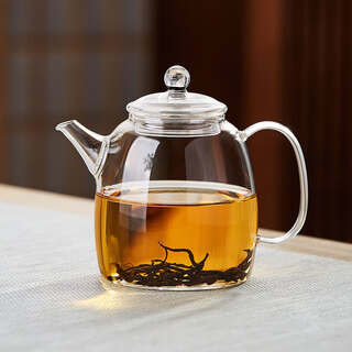 Green changming glass teapot kung fu tea set thickened high temperature resistant teapot single pot with handle small glass pot