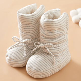 Mianguduo newborn handmade pure cotton shoes baby thickened warm foot protectors baby soft bottom 0-12 months cotton shoes