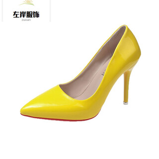 Size 35-45 large size high heels 44 stiletto sexy women's shoes 43 slim wedding shoes 42 men's transvestite shoes single shoes lcy 1001 yellow 10 cm 35