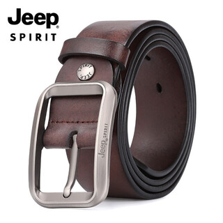 Jeep spirit jeep belt men's first layer cowhide pants belt fashion pin buckle young and middle-aged gifts for boyfriends, husbands and dads as birthday gifts