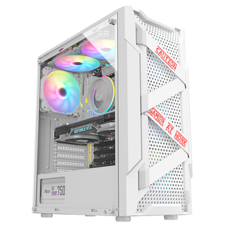 Evsky titan pro computer case (side see-through/support atx/game case/support long graphics card/black backline) titan pro-white
