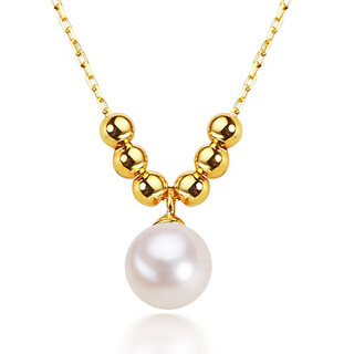 Yue fei freshwater pearl necklace pendant 925 silver clavicle chain with strong light and slight imperfections, birthday gift for wife and lover, gold