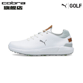 Puma golf shoes for men ignite comfortable and stable cushioning outdoor sports waterproof spiked shoes 37615501 white-silver 7.0-40.5/260mm