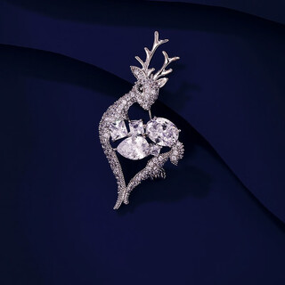 Marco bizzarri birthday gift crystal deer brooch, high-end women's exquisite crystal love forest elk corsage, niche design pin, valentine's day gift for girlfriend, wife's birthday gift, gift box