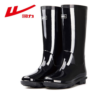 Pull back men's high school boots adult rain boots rubber shoes overshoes waterproof shoes water boots xhl38-b black high boots 42