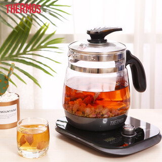 Thermos health pot glass kettle 1.8l, boiling fruit, tea, scented tea, boiling medicine, cooking porridge, multi-functional, high temperature resistant eha-1316e, light gray 1.8l
