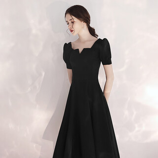 Seidler's little black evening dress for women's annual meeting, elegant dinner, and noble ladies can usually wear a slim dress, french black m (recommended 96-105 jin jin is equal to 0.5 kg)