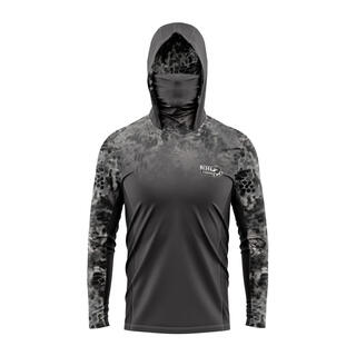 Fishing clothing men's summer ice-sense hooded with mask breathable sun protection clothing loose outdoor ice silk fishing sun protection clothing jd-02 l recommended 140-155 jin jin equals 0.5 kg