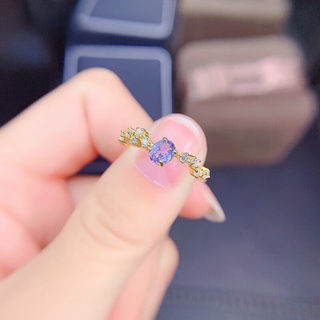 Muchin small fresh tanzanite ring 4*5 open ring fresh 925520 valentine's day gift for girlfriend female ring