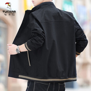 Woodpecker brand men's clothing 2025 new men's jacket pure cotton spring and autumn top casual stand collar jacket men's outerwear black xl