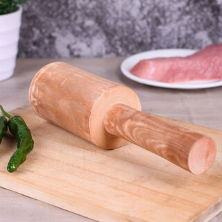 Fancychic kitchen meat hammer, meat hammer, chop bones, knife back, auxiliary hammer to open chicken, chop duck, meat hammer, vegetable chopping assistance artifact, log, diameter 7cm-8cm (suitable for household use)