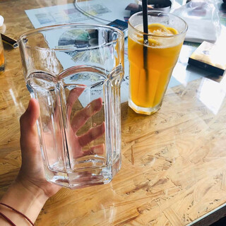 Quhe internet celebrity ins style restaurant extra large capacity glass 500ml cup drink cup fruit tea cup mojito cup 850ml summer exclusive/(mouth 12 height 16.3cm)