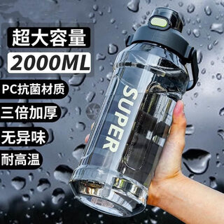 Lan yin sports water cup large capacity water bottle plastic cold water bottle cool water bottle water bottle cool water cup kettle fitness portable anti-scald 1.5l black heat resistant and anti-fall default item