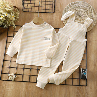Xiangguotu children's overalls underwear set baby kindergarten spring autumn winter cotton nap pants belly protective open autumn clothes autumn pants colored cotton camel 90