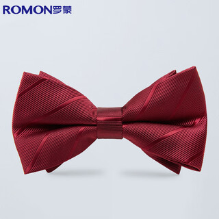 Lomon bow tie men's banquet wedding groom fashionable formal shirt bow striped bow tie burgundy