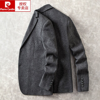 Pierre cardin autumn and winter wool suit men's jacket youth korean style woolen casual small suit men's slim single top gray 50/180