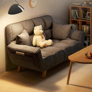 Kailindi double sofa small apartment bedroom sofa bed two-person folding small sofa apartment bed and breakfast fabric sofa rental room cotton and linen dark gray (foldable) two people 100cm