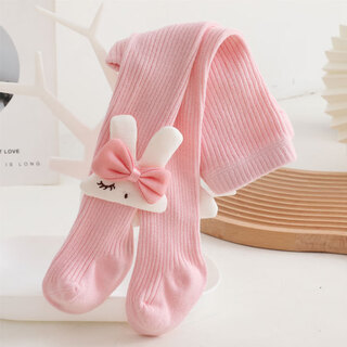 Feathery duck girls' bottoming socks spring and autumn children's pantyhose baby cartoon rabbit body socks toddler big pp socks pink 0-1 years old s code