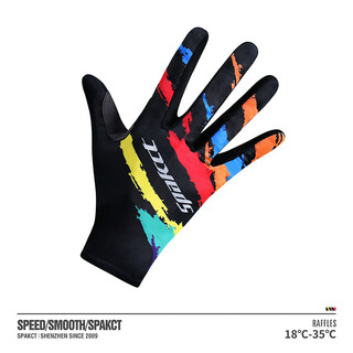 Spakct bicycle riding gloves for men spring and autumn mountain bike road cycling shock-absorbing gloves full finger contrasting color l