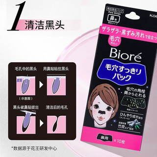 Biore biore/biore men's and women's pore cleaning black nose patch t zone care 10 pieces deep cleansing nose black nose patch a box