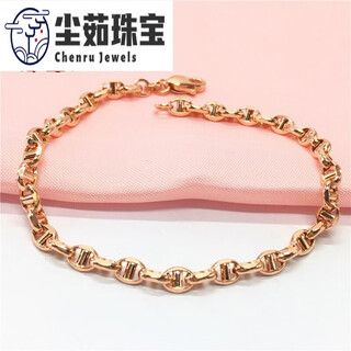 Chenruyu silk workshop russian 585 purple gold bracelet 14k rose gold generous temperament japanese style bracelet trendy bracelet long
