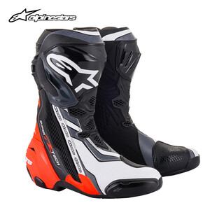 Alpinestars supertech r a star motorcycle riding boots track boots motorcycle boots breathable competition anti-fall riding shoes boots black red fluorescent white gray 1329 41