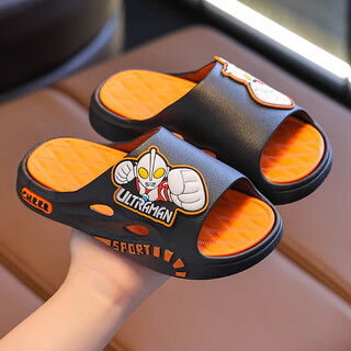 Chacepot ultraman ultraman children's sandals for parents and children new summer cartoon soft non-slip home bath bathroom warehouse 6 austrian 1680 black size 36-37 inner length 23cm regular size