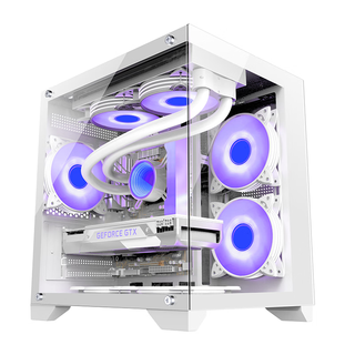 Xuntai (sumtax) sea view room mini computer case desktop host m-atx white side transparent game sea view room chassis blizzard s920 chassis panoramic sea view room - white supports m-atx motherboard/240 water cooling