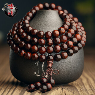 檀境 海南黄花梨108颗佛珠男女款手链 油梨老料降香黄檀文玩木手串 8mm*108颗油梨老料海黄手链