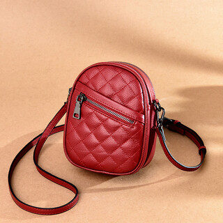 Beihu genuine leather multi-layer bag women's single shoulder top layer cowhide crossbody bag 2023 new versatile small fragrance style exquisite small bag coin mobile phone bag wine red pure cowhide