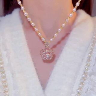 Fat donglai quality freshwater pearl pendant shi lai lun niche design twist neck chain trendy clavicle chain shi lai lun pearl necklace