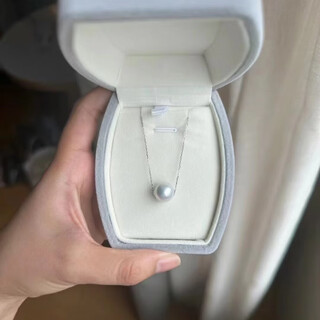 Passepartout single particle clavicle chain necklace pendant transfer beads white