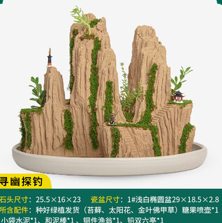 Smvp boutique indoor natural water-absorbing stone landscaping, water stone ornaments, landscape bonsai, flowing water, rockery micro-landscape, xunyou tanyu (complete set)