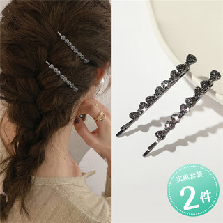 Chimera (chimera) 2 pieces of high-looking one-piece rhinestone bow hairpins side clips bangs hair accessories hairpins girl birthday gift