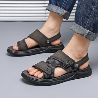 回力运动拖鞋男鞋休闲凉鞋耐磨户外沙滩鞋夏 WSL(WZ)-0978 黑驼 40