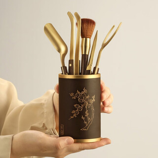 Bu clumsy tea ceremony six gentlemen bakelite set kung fu tea set accessories complete collection of spare parts tea art ornaments tea clamps and towels brushes 1- bakelite dark fragrance tea ceremony tube shengze five accessories