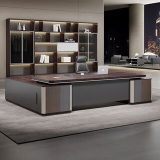 Boss desk simple modern general manager office furniture ceo boss desk executive desk table and chair combination 1.8 meters boss desk (thickened)