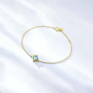 Yan's jewelry natural brazilian aquamarine bracelet 18k gold sky blue color gemstone bracelet 18k elegant gold