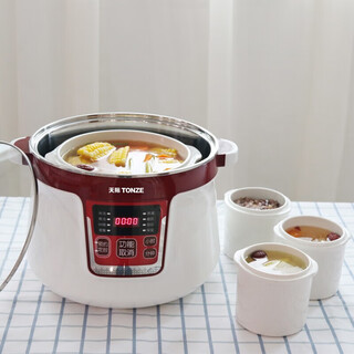 Tianji water-proof electric stew pot ceramic large-capacity household 304 stainless steel stew pot fully automatic soup pot four pots small inner pot 0.65l one pot four pots 3.2l 304 stainless steel glass lid with ceramic steaming grid