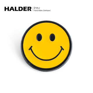 Herodi distressed expression, dazed smile, tangled and crying metal brooch, schoolbag decoration soybean badge, smile 2.2x2.2cm alloy badge