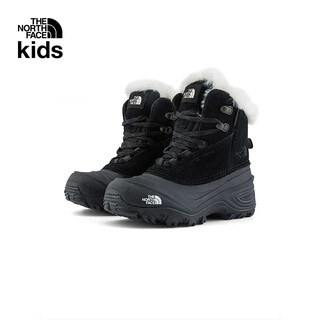 North face children's warm shoes men's and women's mid-top outdoor shoes cotton shoes|7w5x kx7/black size 36 shoes length 22.5cm