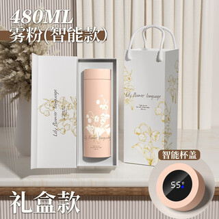 WINTERPALACE保温杯子男女士水杯伴手礼纪念品公司开业活动回礼定制刻字送朋友 礼品盒装-粉色480ml