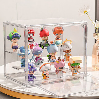 Yu shang zhenpin blind box storage box magnetic lego doll figure storage box acrylic display box doll storage cabinet layered transparent ladder three-layer model